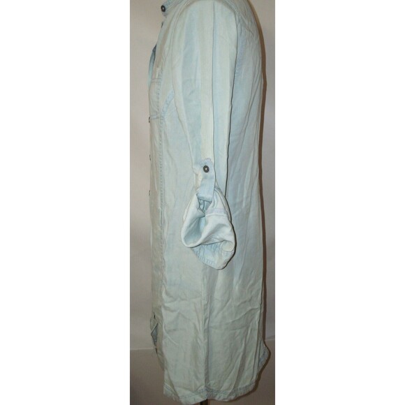 New Womens NWT PrAna Shirt Dress Light Blue Aliki Button S Soft Long 3/4 Sleeve - Picture 8 of 9